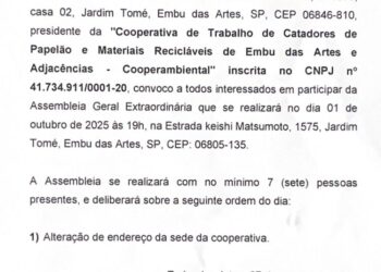 Edital de Convocação – Assembleia Geral Extraordinária – Cooperambiental