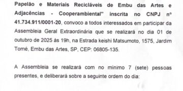 Edital de Convocação – Assembleia Geral Extraordinária – Cooperambiental