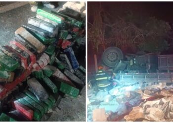 Após acidente, polícia encontra mais de uma tonelada de maconha na Raposo Tavares