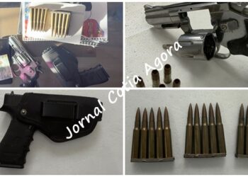 Casal é detido com vários simulacros de arma de fogo e munições em Cotia