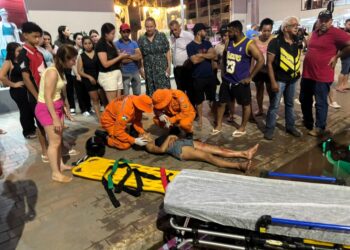 Jaru: Adolescente fica ferida após ser atropelada por motociclista no cruzamento da Dom Pedro I com a Rua Ceará