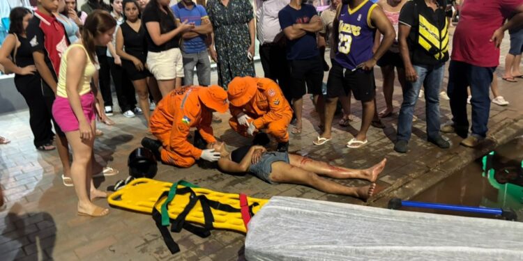 Jaru: Adolescente fica ferida após ser atropelada por motociclista no cruzamento da Dom Pedro I com a Rua Ceará