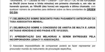 Edital de convocação – Assembleia Geral Extraordinária – Residencial Jardim Vitória – 2025/a