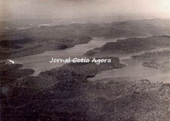Cotia Retrô: Represa do Morro Grande e Estação Caucaia vistas do céu na década de 30