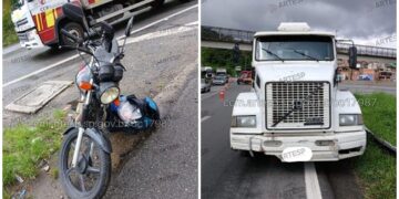 Carreta atropela moto e mata garupa no Rodoanel Oeste