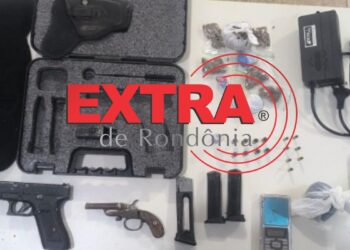 Ação da PM resulta em apreensão de arma, drogas e recuperação de veículo furtado em Vilhena; adolescente foi apreendido