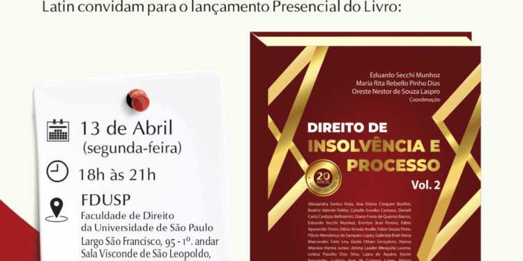 Segunda edição de obra sobre insolvência será lançada na Faculdade de Direito da USP