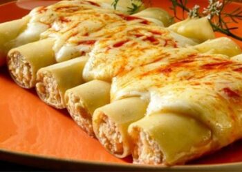 Receita: Canelone de três queijos